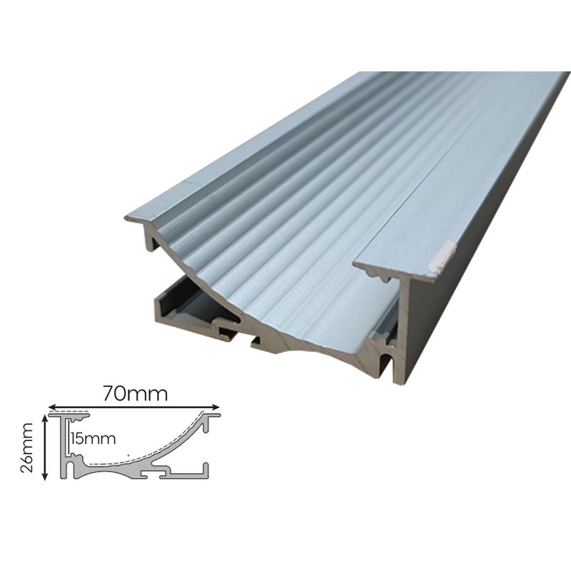 [BAZ3315M3] 3 Metri Profilo Barra Alluminio Soffitto Incasso Illuminazione Luce Asimmetrica Interno 12mm
