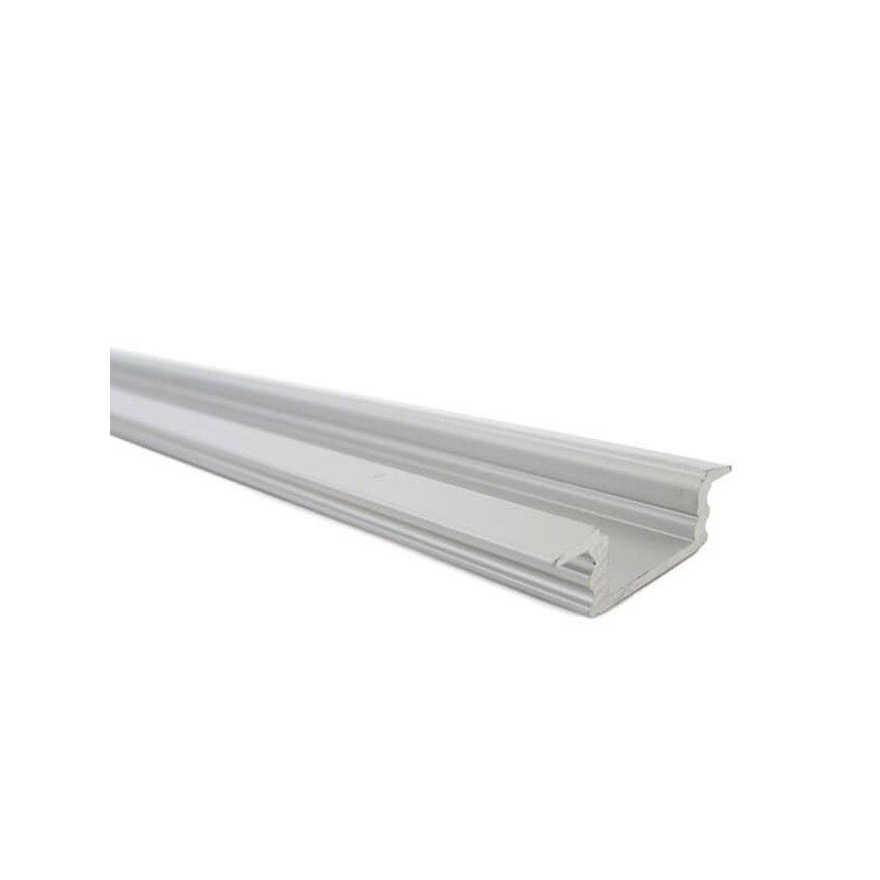 [BA2507M3] 3 Metri Profilo Canalina Barra Alluminio LED Anodizzato Quadrato Incasso Slim per Striscia LED fino 12mm