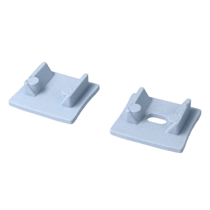 [BAZ1751W] Kit Terminali Tappi di Chiusura In Metallo Con e Senza Foro Colore Bianco Per Profilato Alluminio Alto BAZ1715