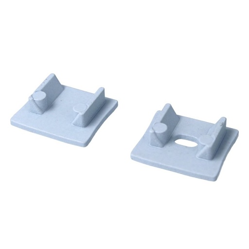 [BAZ1751W] Kit Terminali Tapi di Chiusura In Metallo Con e Senza Foro Colore Bianco Per Profilato Alluminio Alto BAZ1715