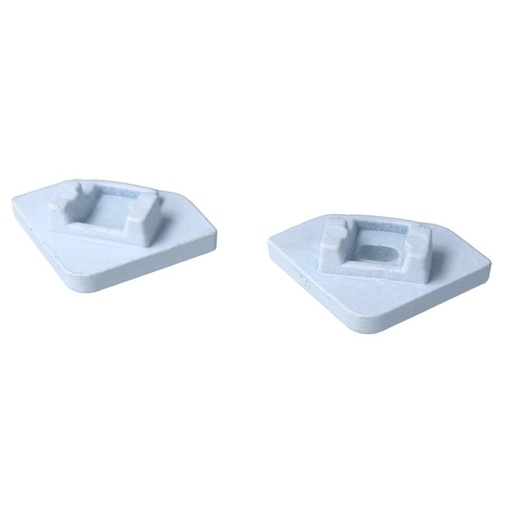 [BAZ1950W] Kit Terminali Tapi di Chiusura In Metallo Con e Senza Foro Colore Bianco Per Profilato Alluminio BAZ1919W
