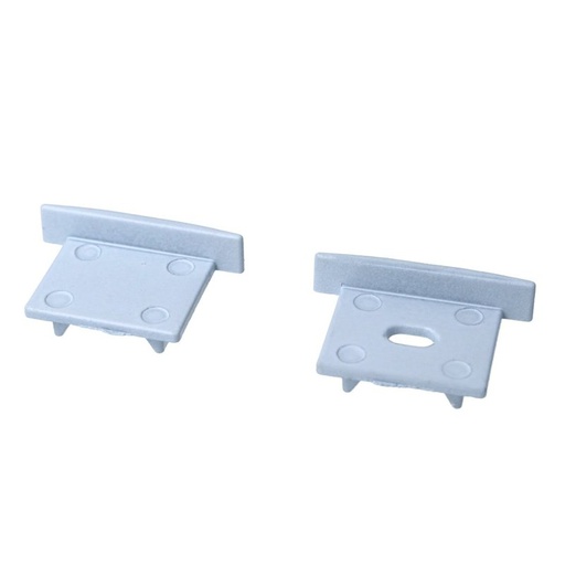 [BAZ2551W] Kit Terminali Tapi di Chiusura In Metallo Con e Senza Foro Colore Bianco Per Profilato Alluminio BAZ2515W