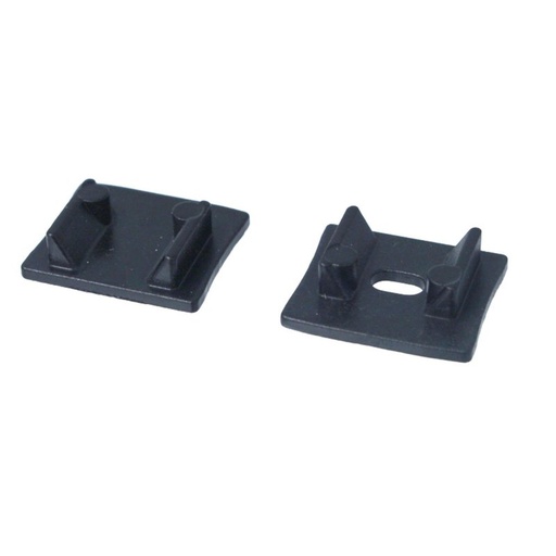 [BAZ1751B] Kit Terminali Tapi di Chiusura In Metallo Con e Senza Foro Colore Nero Per Profilato Alluminio Alto BAZ1715