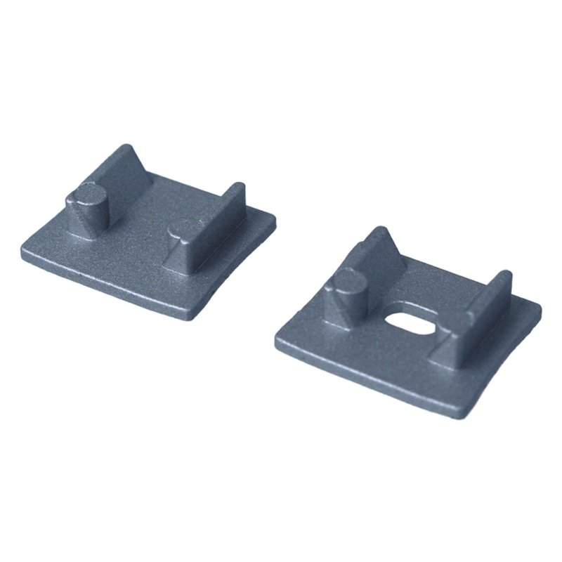 [BAZ1751] Kit Terminali Tappi di Chiusura In Metallo Con e Senza Foro Per Profilato Alluminio Alto BAZ1715