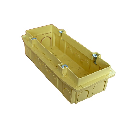 [MME24506] Scatola 506/507 rettangolare con inserto metallico, 6 posti, interasse 99,5x58 mm, 185x87x53,5 mm, ideale per installazioni elettriche interne