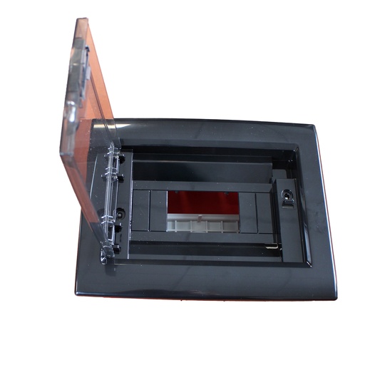 [MME40208TN] Centralino da incasso 8 moduli con portello fumé e telaio estraibile, nero, 240x195x80 mm, ideale per installazioni elettriche domestiche e professionali