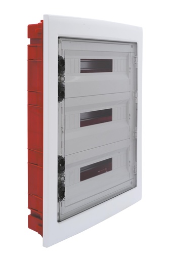 [MME40254TB] Centralino da incasso 54 moduli con portello fumé e telaio estraibile, bianco, 460x685x80 mm, ideale per installazioni elettriche domestiche e professionali