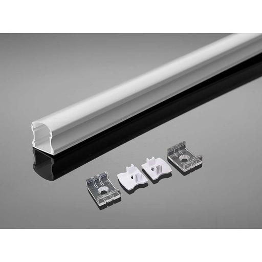 [BAV3366] Profilo Alluminio Alta Profonda 17,2X14,4mm Colore Bianco Completo Di Copertura Satinata Tappi Gancio 2 Metri SKU-3366