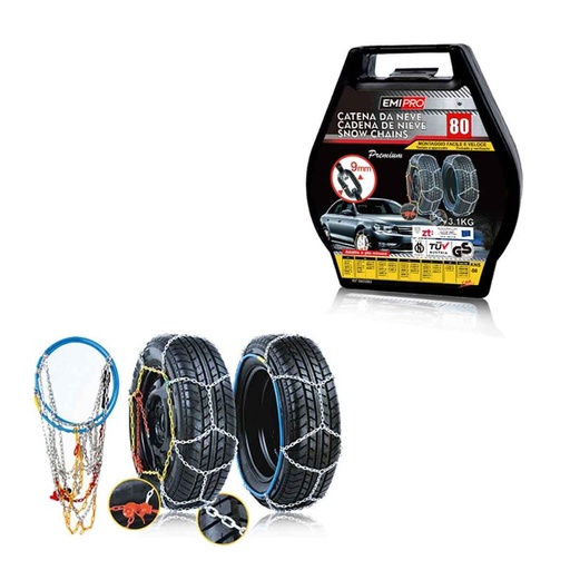 [CN25080] Catena Da Neve 9mm KNS80 Gruppo 80 Omologato ONORM V5117