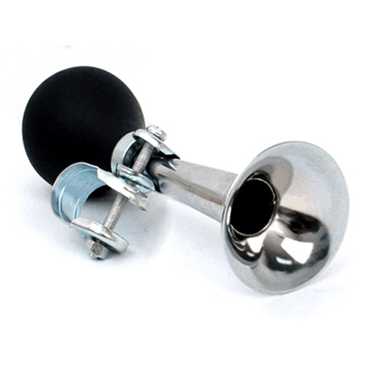 [PT308213] Trombetta Bici In Metallo Campanella Clacson Per Bicicletta Lunghezza 18cm 7 Pollice Argento Nero