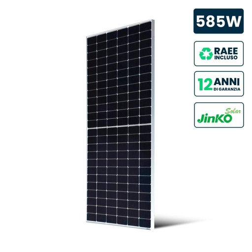 [FV12286] Pannello Solare Fotovoltaico Modulo 585W JINKO Solar TIER-1 Tiger Neo, Monocristallino N-Type TOPCon, Silver Frame IP67/IP68 2278x1134x35mm  12286