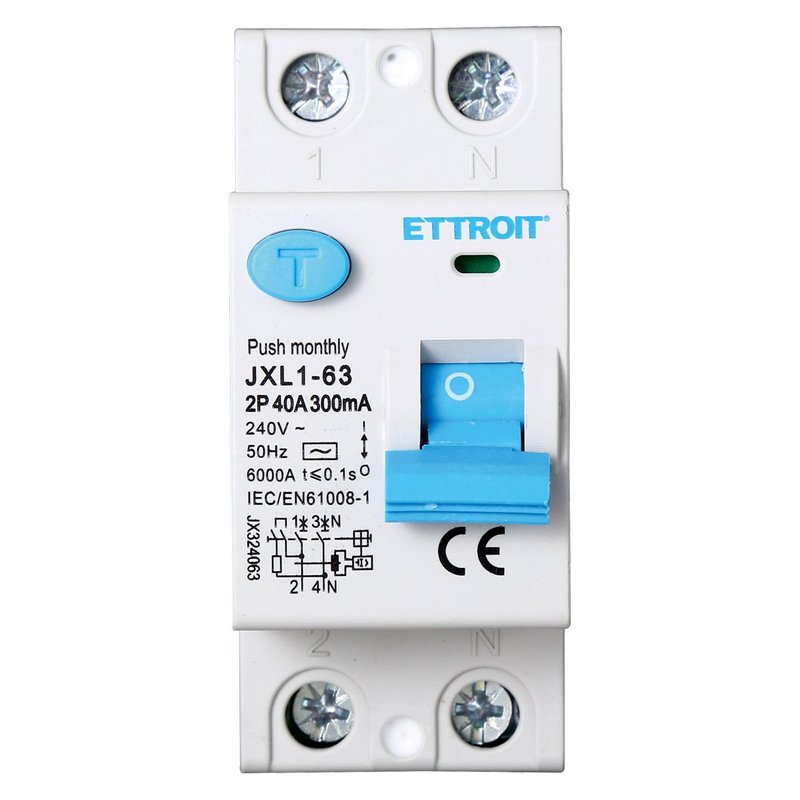 Interruttore Differenziale Puro 2P 40A 6kA 300mA 220V Salvavita Differenziale Occupa 2 Moduli DIN