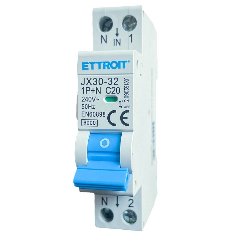 [JX152060] Interruttore Magnetotermico Automatico 1P+N 20A 6000A 220V Salvavita Stotz Occupa 1 Modulo DIN