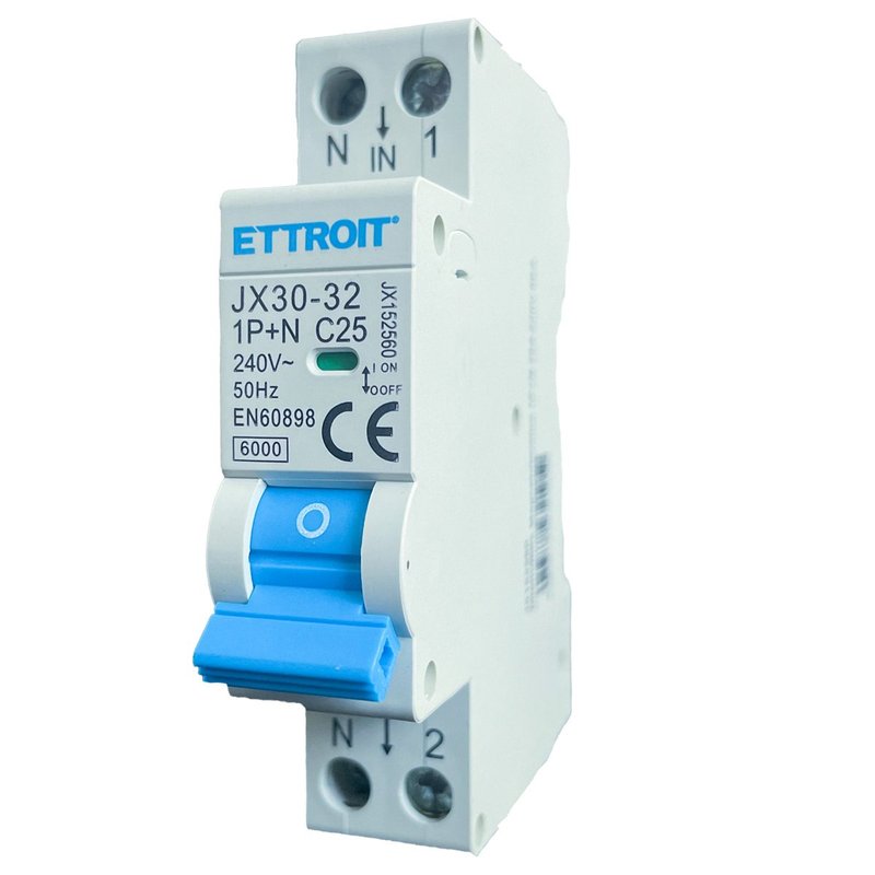 [JX152560] Interruttore Magnetotermico Automatico 1P+N 25A 6000A 220V Salvavita Stotz Occupa 1 Modulo DIN