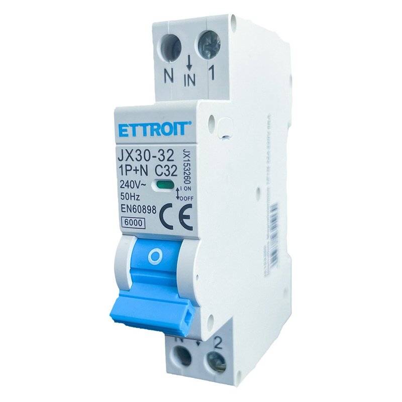 [JX153260] Interruttore Magnetotermico Automatico 1P+N 32A 6000A 220V Salvavita Stotz Occupa 1 Modulo DIN