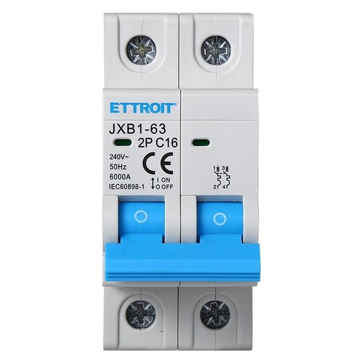 [JX121660] Interruttore Magnetotermico Automatico 2P 16A 6000A 220V Salvavita Stotz Occupa 2 Moduli DIN