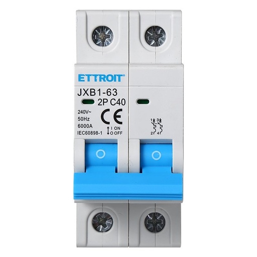 [JX124060] Interruttore Magnetotermico Automatico 2P 40A 6000A 220V Salvavita Stotz Occupa 2 Moduli DIN