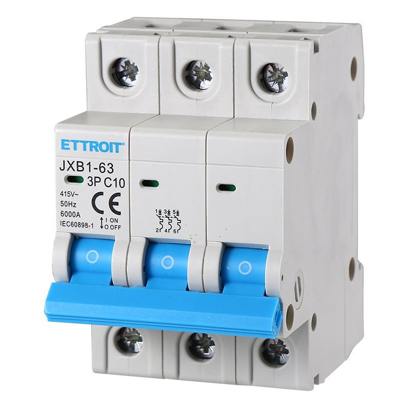 [JX131060] Interruttore Magnetotermico Automatico 3P 10A 6000A 220V 380V Salvavita Stotz Occupa 3 Moduli DIN