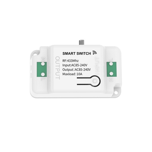 [MMC1521] MeanWell Centralina Ricevitore Wireless Installazione Interruttore Senza Cavi 10A RF 433MHz AC 85V-240V IP20 Bianco
