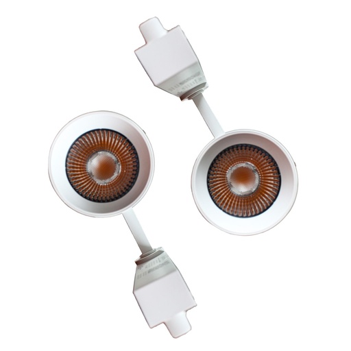 [CB017WN] 2 Pezzi Faro Led Binario Monofase 30W 2600LM 220V, Corpo Bianco, Luce Bianco Neutro 4000K, Angolo 36° CRI>90, D80X138mm