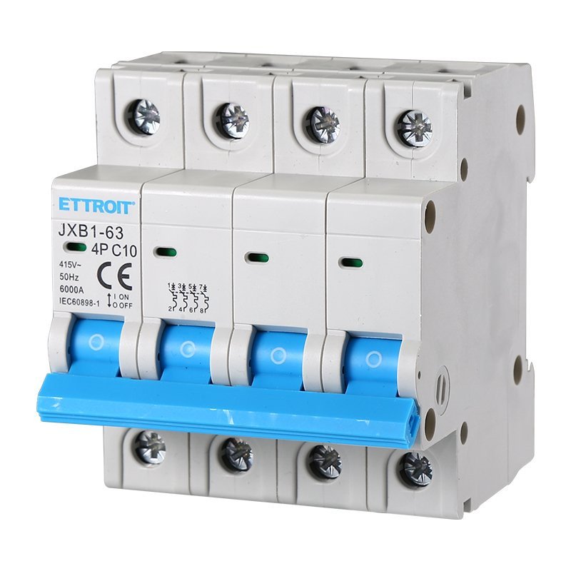 [JX141060] Interruttore Magnetotermico Automatico 4P 10A 6000A 220V 380V Salvavita Stotz Occupa 4 Moduli DIN