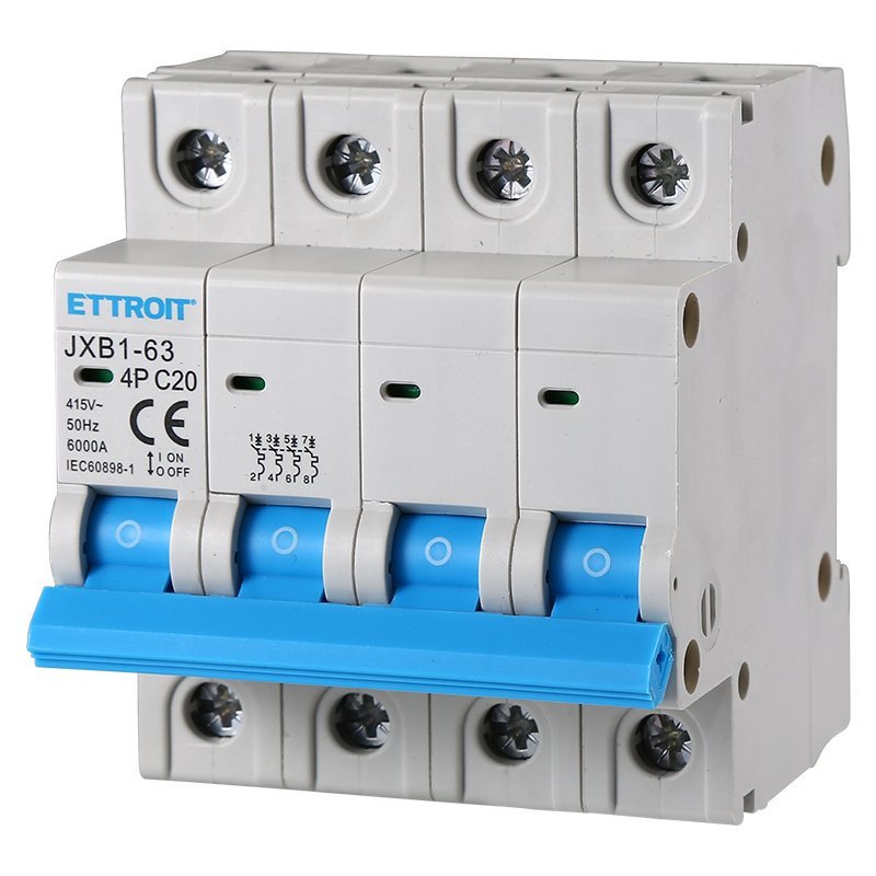 [JX142060] Interruttore Magnetotermico Automatico 4P 20A 6000A 220V 380V Salvavita Stotz Occupa 4 Moduli DIN
