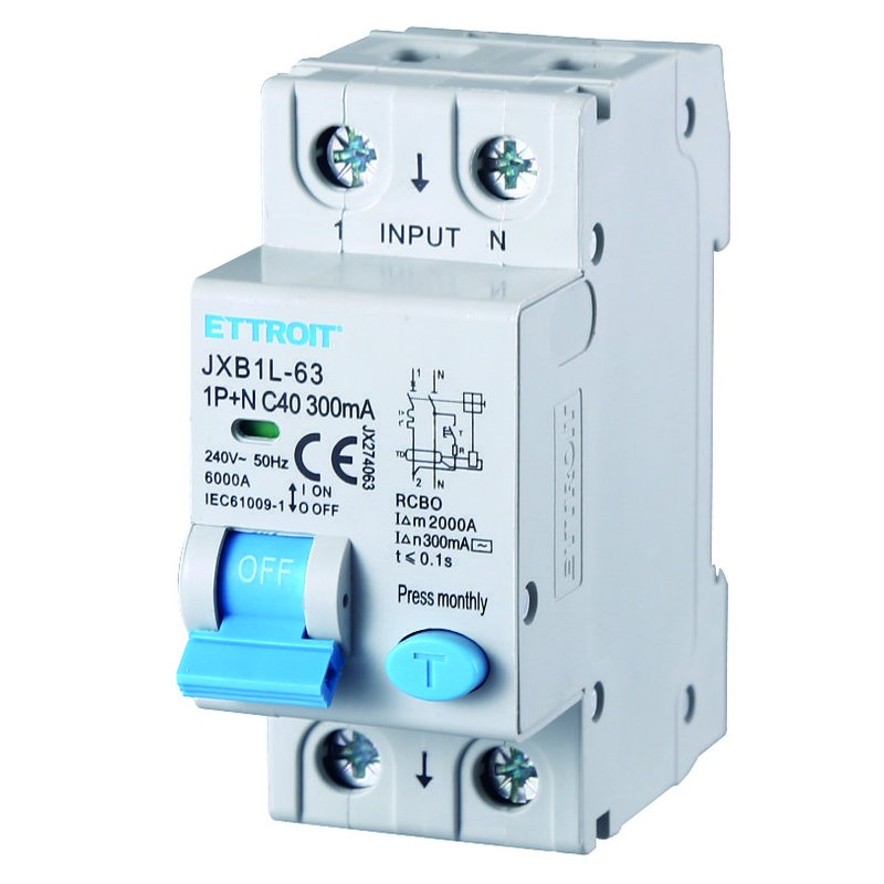 [JX274063] Interruttore Magnetotermico Differenziale 1P+N 40A 6KA 300mA 220V Occupa 2 Moduli DIN