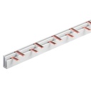 Pettine di Distribuzione Busbar Modulari 1P+N-LE, 12 PIN, Sezione PIN 10mm², Distanza tra PIN 17,8mm, Larghezza PIN 4mm, Altezza PIN 11,5mm, Lunghezza Totale 210mm, 63A IP20