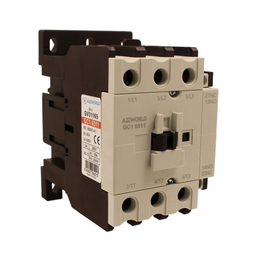 [GV31165] Contattore Motore 3P 4M, Teleruttore Trifase Industriale AC 380V 3NO, 65A 30KW, Bobina 220V AC, Contatto Ausiliare 1NO+1NC, IP20 IEC60947-4-1