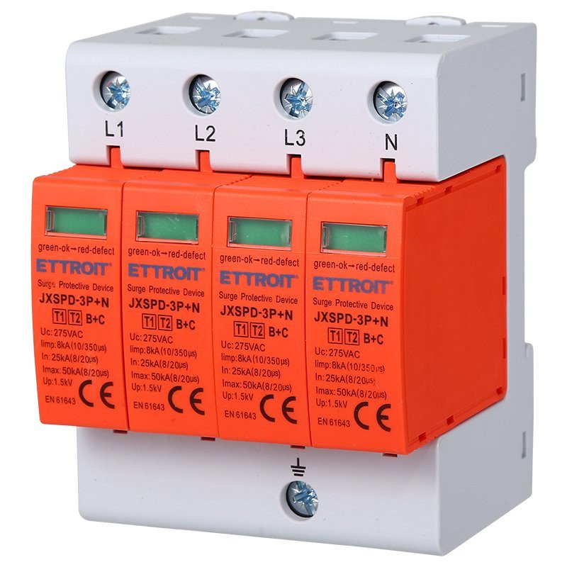 Scaricatore Di Sovratensione 220V T1+T2 220V 3P+N 4 Poli Occupa 4 Modulo DIN