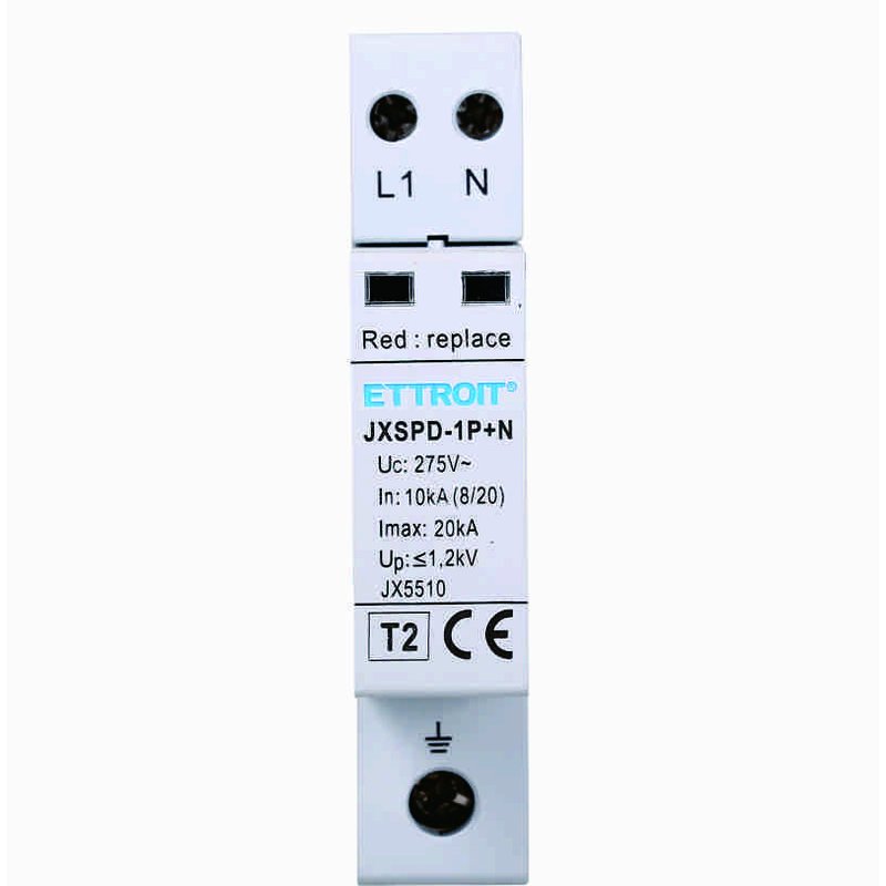 Scaricatore Di Sovratensione 220V T2 1P+N 275V 10KA 2 Poli Occupa 1 Modulo DIN