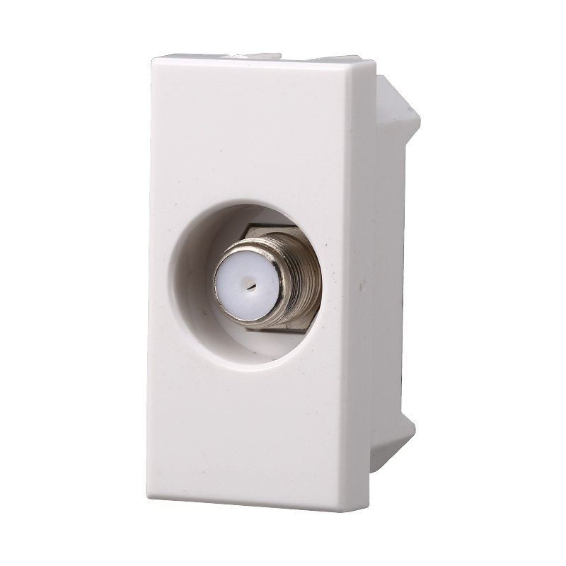 Connettore Presa TV SAT Satellitare Tipo F Colore Bianco Compatibile Con Bticino Axolute