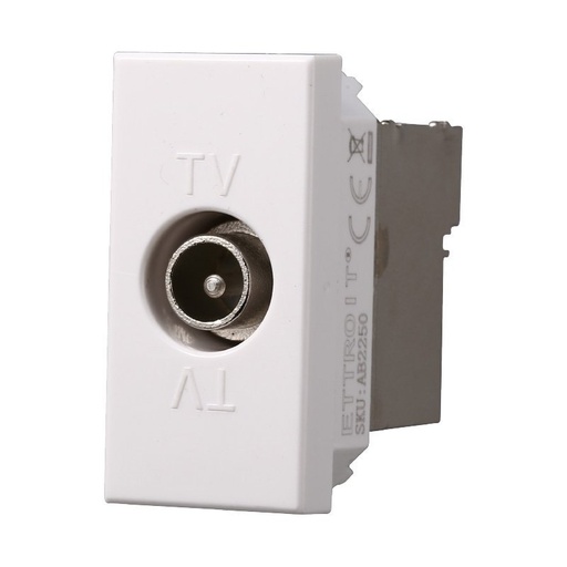 [BAB2250] ETTROIT Connettore Presa TV Terminale Maschio Colore Bianco Compatibile Con Bticino Axolute