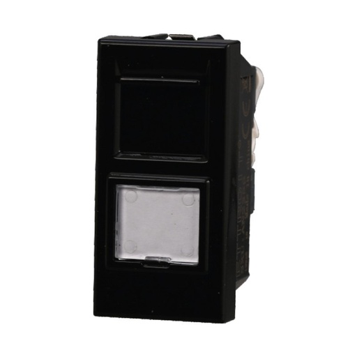 [BAN2355] ETTROIT Connettore Rete Presa Dati RJ45 CAT5E Colore Nero Compatibile Con Bticino Axolute