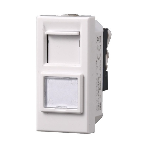 [BAB2356] ETTROIT Connettore Rete Presa Dati RJ45 CAT6 Colore Bianco Compatibile Con Bticino Axolute