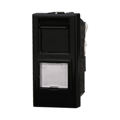 [BAN2356] ETTROIT Connettore Rete Presa Dati RJ45 CAT6 Colore Nero Compatibile Con Bticino Axolute