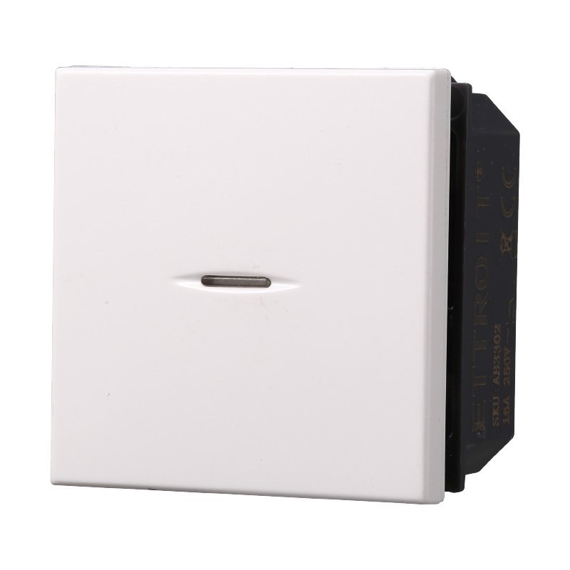 Interruttore Assiale 2M 2P 16A Unipolare Colore Bianco Compatibile Con Bticino Axolute