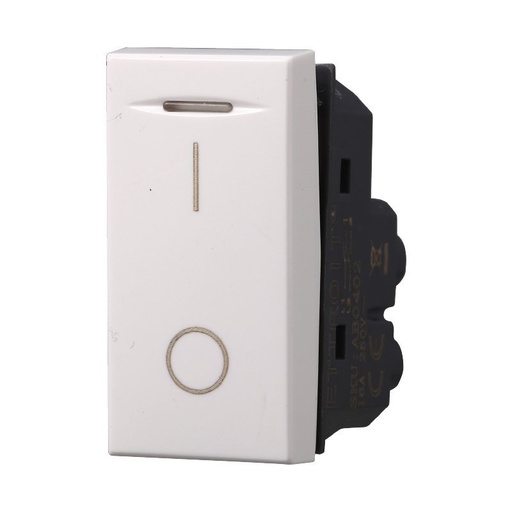 [BAB0402] ETTROIT Interruttore Bipolare 0-1 16A Colore Bianco Compatibile Con Bticino Axolute