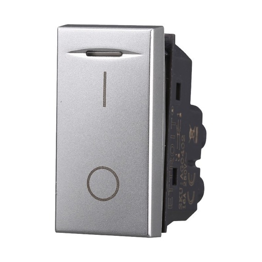 [BAG0402] ETTROIT Interruttore Bipolare 0-1 16A Colore Grigio Compatibile Con Bticino Axolute