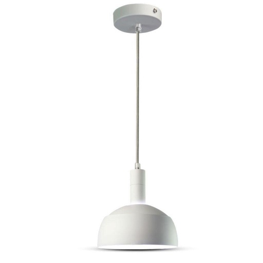 [LP3920B] Lampadario LED con Paralume in Alluminio e Portalampada E14 (Max 60W) Colore Bianco SKU 3920