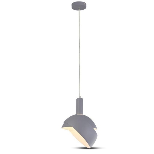 [LP3922G] Lampadario LED con Paralume in Alluminio e Portalampada E14 (Max 60W) Colore Grigio SKU 3922