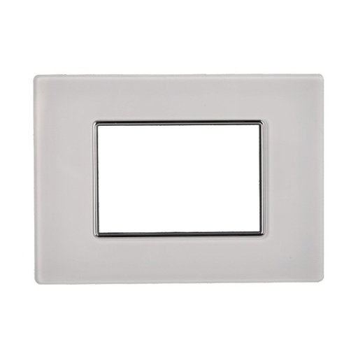 [BAN84301] ETTROIT Placca In Vetro Serie Moon 3P Colore Bianco Compatibile Con Bticino Axolute