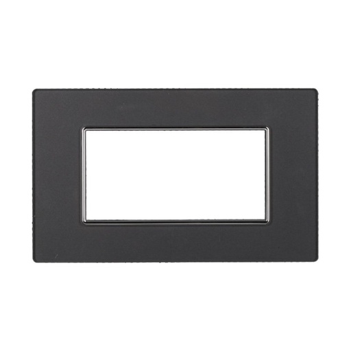 [BAN84410] ETTROIT Placca In Vetro Serie Moon 4P Colore Acciaio Scuro Compatibile Con Bticino Axolute