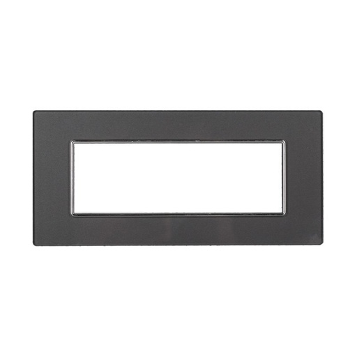 [BAN84610] ETTROIT Placca In Vetro Serie Moon 6P Colore Acciaio Scuro Compatibile Con Bticino Axolute
