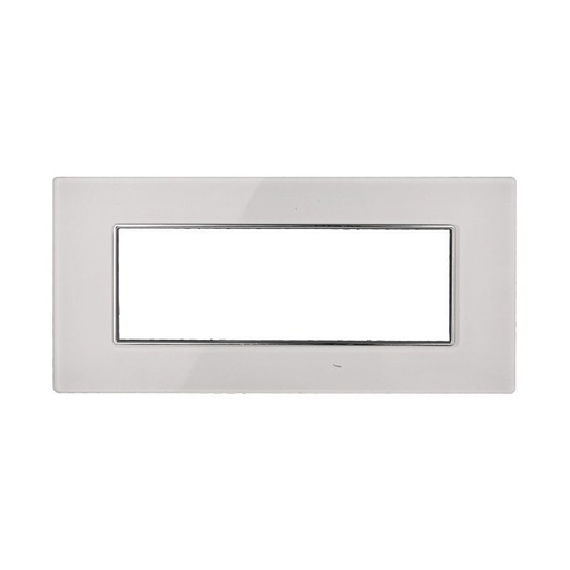 [BAN84601] ETTROIT Placca In Vetro Serie Moon 6P Colore Bianco Compatibile Con Bticino Axolute