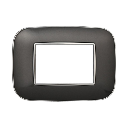 [BAN91307] ETTROIT Placca Orbis Serie Moon 3P Colore Acciaio Scuro Compatibile Con Bticino Axolute