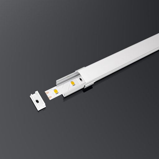 [SP5820] A2ZWORLD Kit Profilo Alluminio Completo Da 2 Metri Per Striscia Led, Larga Standard, Dimensione 19.7*10mm, Larghezza Interna 17mm, 109g/m, Copertura Opale, Tappi Chiusura e Clip Fissaggio Incluso,BAV23174
