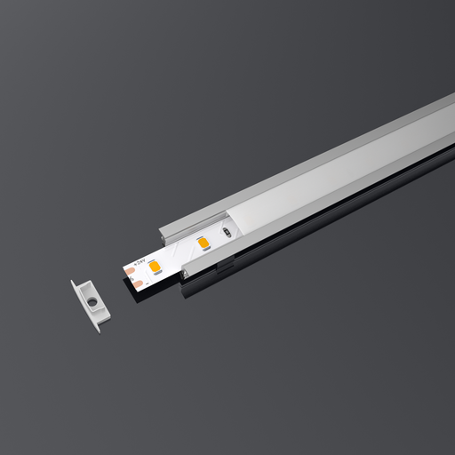 [SP2720] A2ZWORLD Kit Profilo Alluminio Completo Da 2 Metri Per Striscia Led, Da Incasso, Dimensione 24.7*7mm, Larghezza Interna 12.4mm, 133g/m, 2 Metri Copertura Opale, Tappi Chiusura e Clip Fissaggio Incluso, BAV10320,BAV3350,BA2507