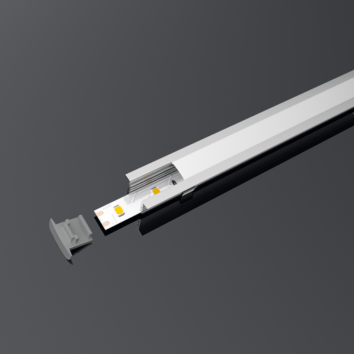 [SP2920] A2ZWORLD Kit Profilo Alluminio Completo Da 2 Metri Per Striscia Led, Alta da Incasso, Dimensione 22*14.27mm, Larghezza Interna 10mm, 114g/m, Copertura Opale, Tappi Chiusura e Clip Fissaggio Incluso