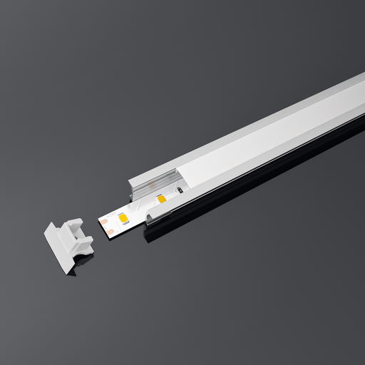[SP3220] A2ZWORLD Kit Profilo Alluminio Completo Da 2 Metri Per Striscia Led, Alta Profonda da Incasso, Dimensione 24.5*14.2mm, Larghezza Interna 12mm, 140g/m, Copertura Opale, Tappi Chiusura e Clip Fissaggio Incluso,BAV3351,BA2515